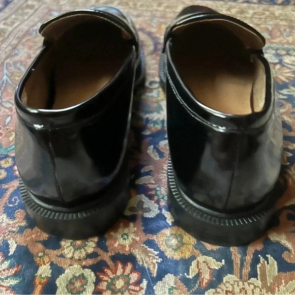 EUC barely worn Black leather patent loafers size EU 36 or US 5. Like new! - Picture 3 of 13